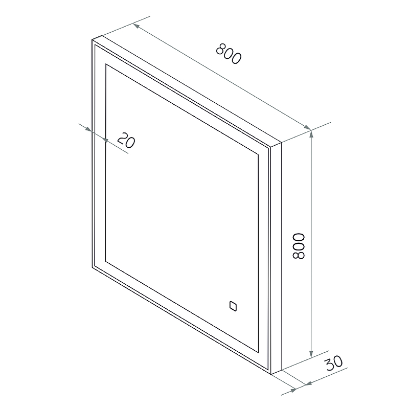 Зеркало Континент Solid Led 80x80 см с подсветкой, черный ЗЛП1608