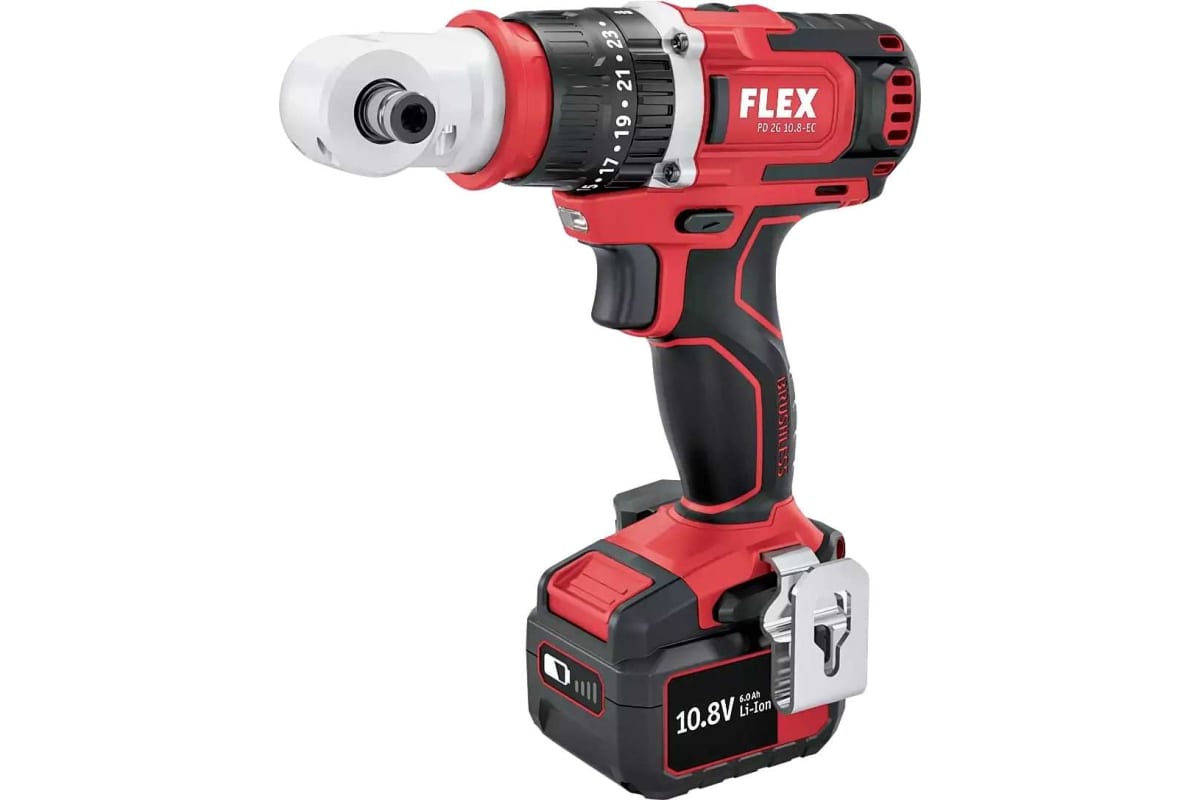 Двухскоростная аккумуляторная ударная дрель-шуруповерт Flex PD 2G 10.8 EC/2.5 Set 501484