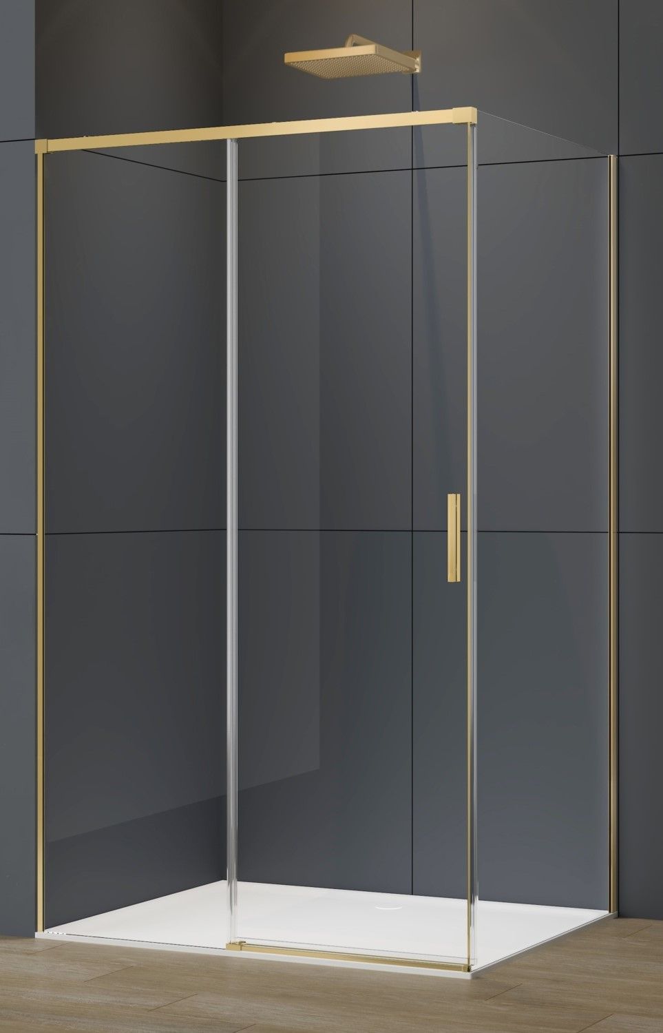 Душевой уголок Vincea Софт 2 (Soft 2) VSR-3SO29012CLG 120x90 брашированное золото, прозрачное