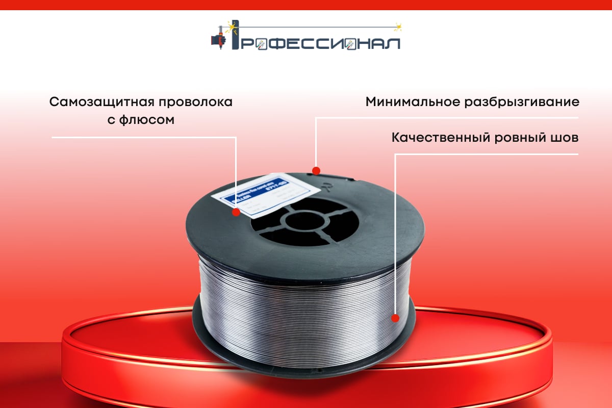 Проволока порошковая E 71T-GS (0.8 мм; D100; 1 кг) Профессионал 10434