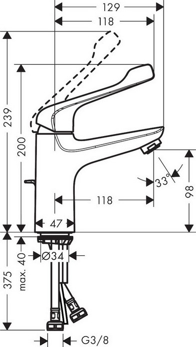 Смеситель для раковины Hansgrohe Novus 71921000 с донным клапаном