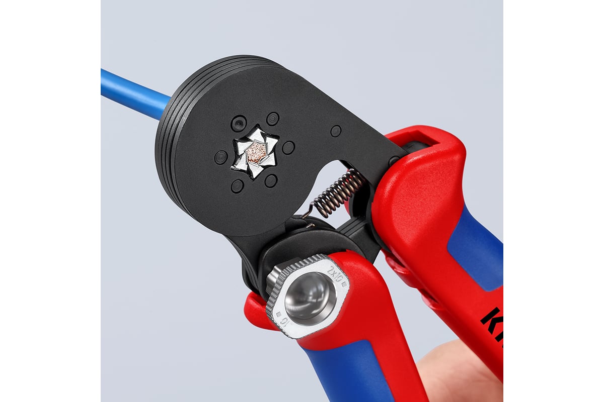 Пресс-клещи 6-гранные, обжимные Knipex KN-975314SB гильзы контакт. 0.08-10 мм², 2-е конц. гильзы 2x4мм²