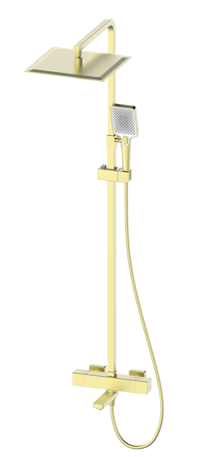 Душевая стойка Oliveeka D-Line OL-739901-BG с термостатом, золото матовое