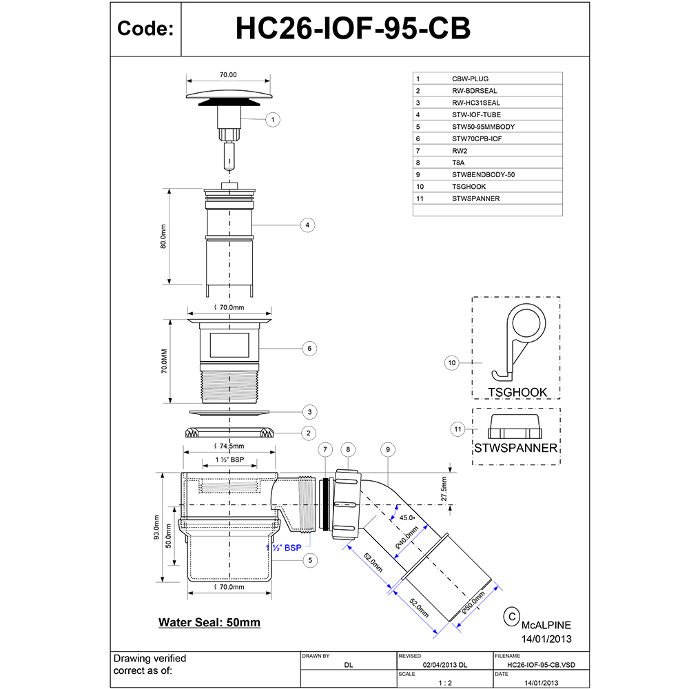 Акриловая ванна TW collection TWCB2103INTBO 170x80 белый матовый