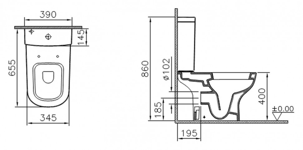 Унитаз VitrA D-Light 9014B003-7207 с микролифтом