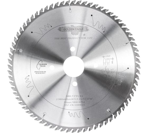 Диск пильный HW основной (380x60x4.8/3.5 мм; Z72; TR-F) Golden Eagle TL00000011