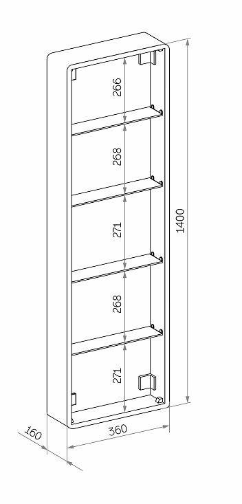 Зеркальный шкаф Континент Elmage Black LED 45x160 с подсветкой, МВК048