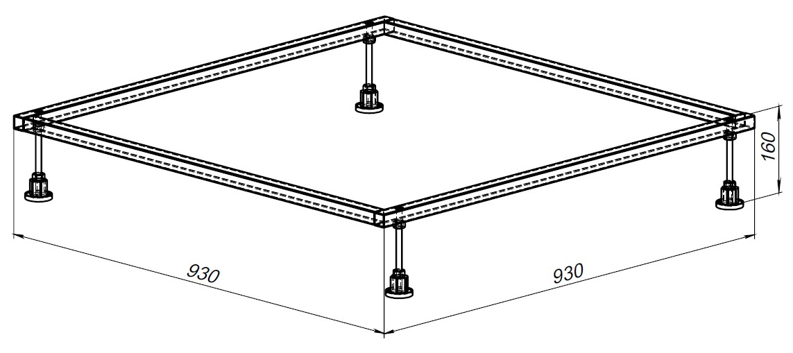 Каркас для поддона Allen Brau 8.00002 100x100