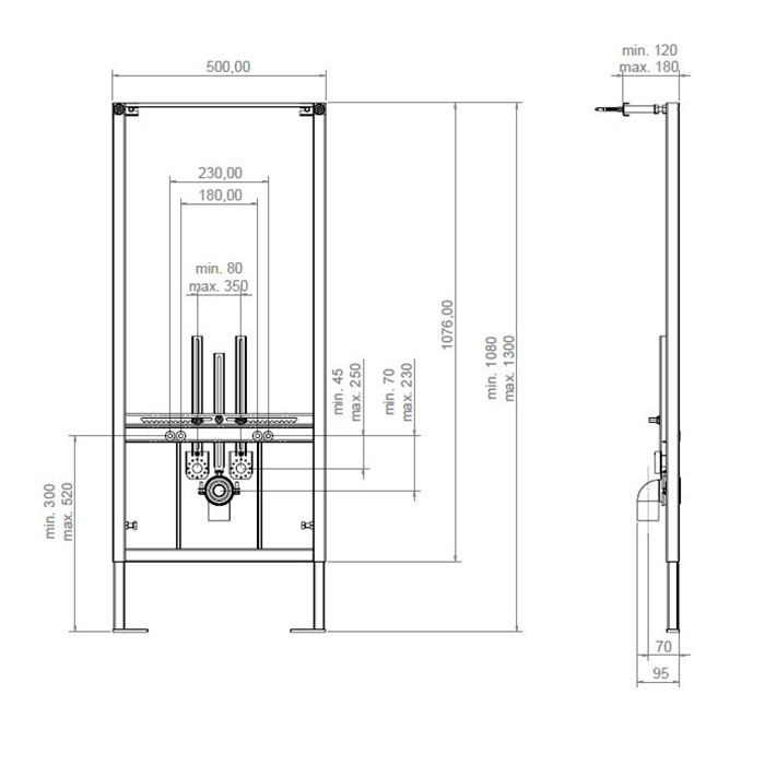 Инсталляция для биде Artceram 700.102