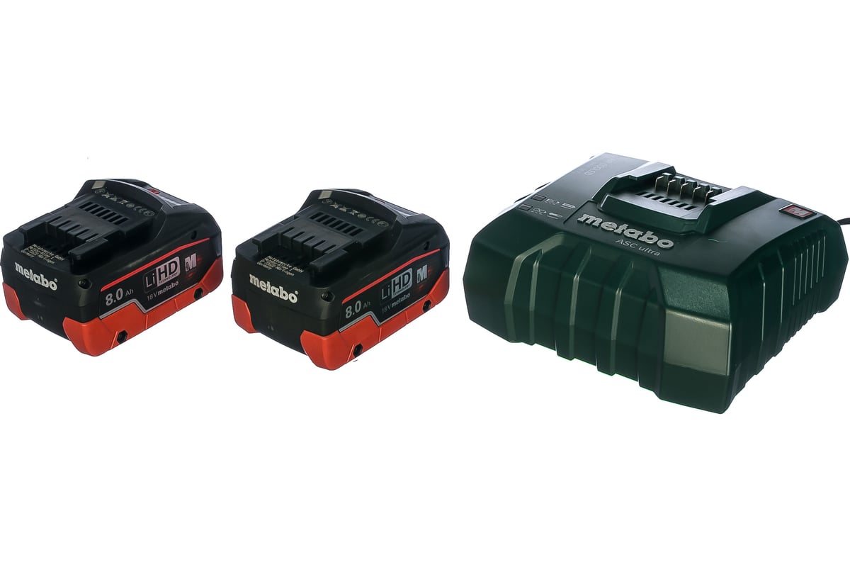 Набор Basic-Set (2 аккумулятора LiHD 8.0 Ач/18В+зарядное устройство ASC Ultra+Metaloc) Metabo  685131000