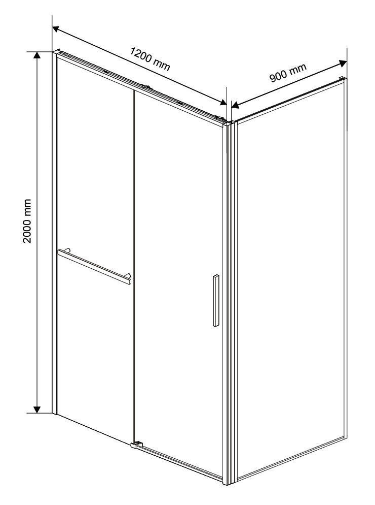 Душевой уголок Vincea Slim Soft VSR-1SS9012CGB 120x90 черный, тонированный