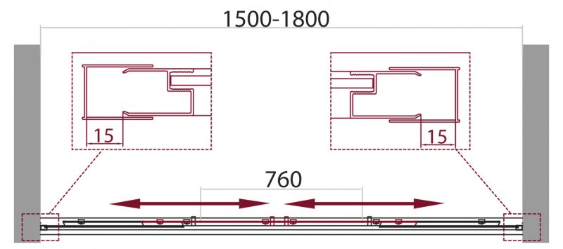 Шторка для ванны BelBagno Unique 150/180x140 прозрачная