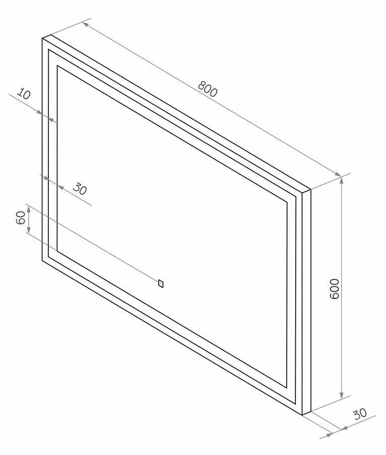 Зеркало Континент Mercury 80x60 см с подсветкой ЗЛП571