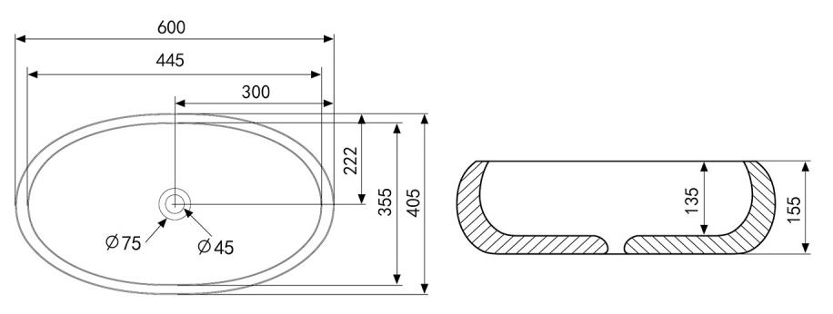 Раковина Abber Bequem AC2102 60 см