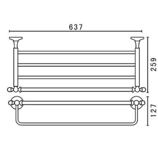 Полка для полотенец Art&Max Antic Crystal AM-2622SJ-Do золото