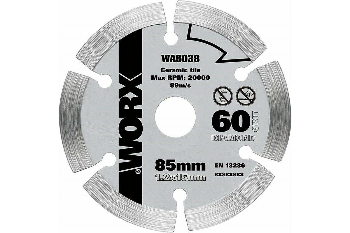 Пильный диск алмазный 85x1.2x15 мм Worx WA5038