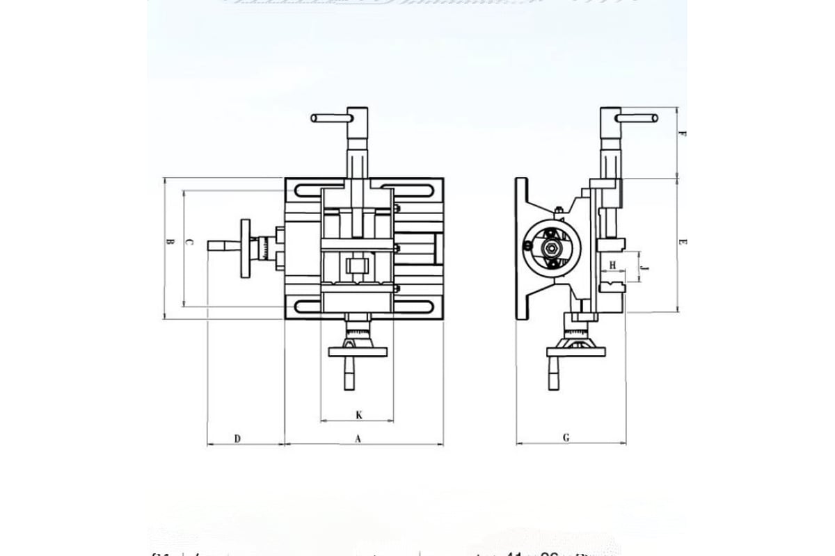 Тиски координатные ТЕХНОРЕАЛ QKF-JM100, 2х-осевые, 100 мм МА320300715