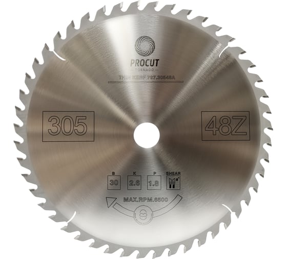 Диск торцовочный с тонким пропилом (305x30x2.6/1.8 мм; Z=48) PROCUT 797.3053048A