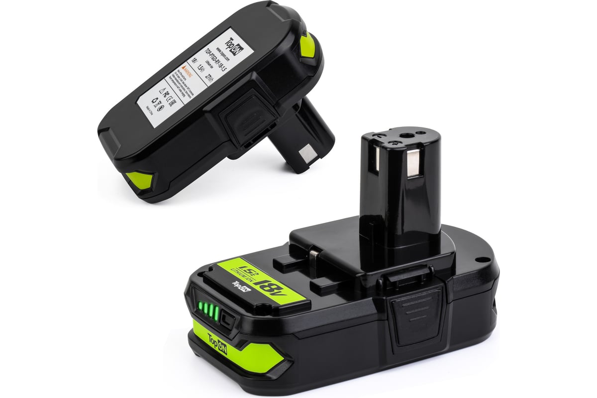 Аккумулятор для RYOBI 18V 1.5AH (LI-ION) PN: RB18L15 Topon TOP-PTGD-RY-18-1.5