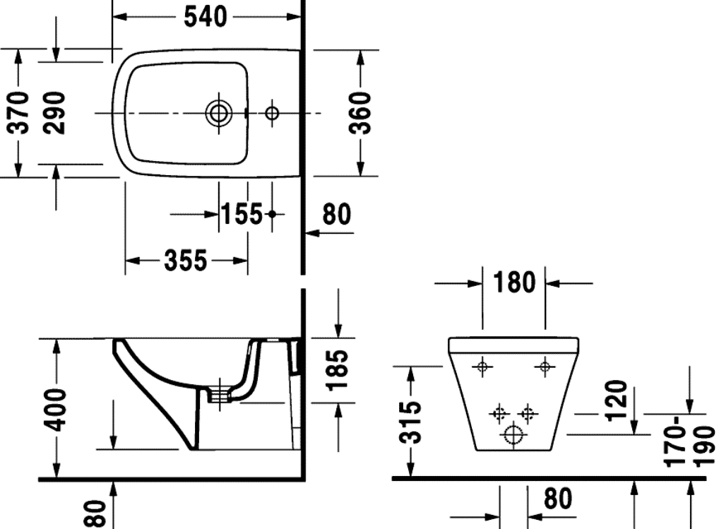 Подвесное биде Duravit DuraStyle 2282150000