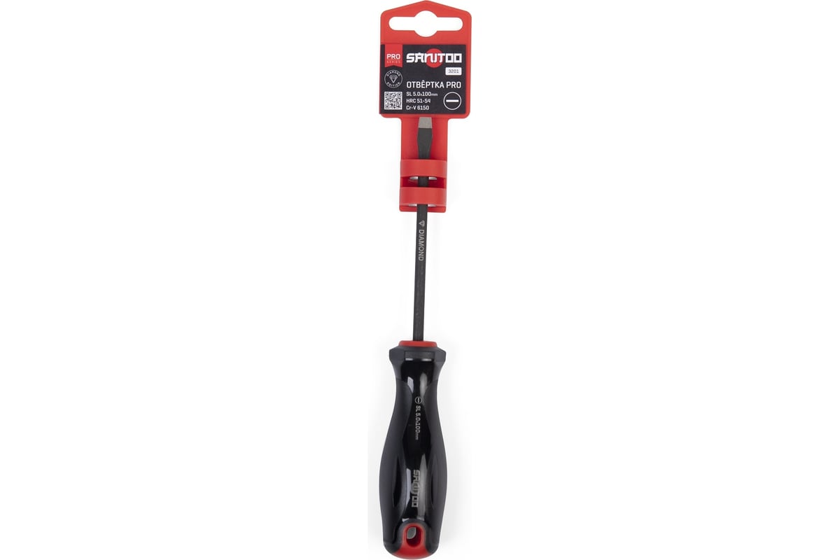 Отвертка Sanitoo PRO Diamond SL5.0x100 мм, с алмазным покрытием 3201