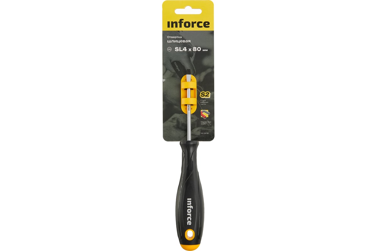 Шлицевая отвертка Inforce SL4x80 06-09-59