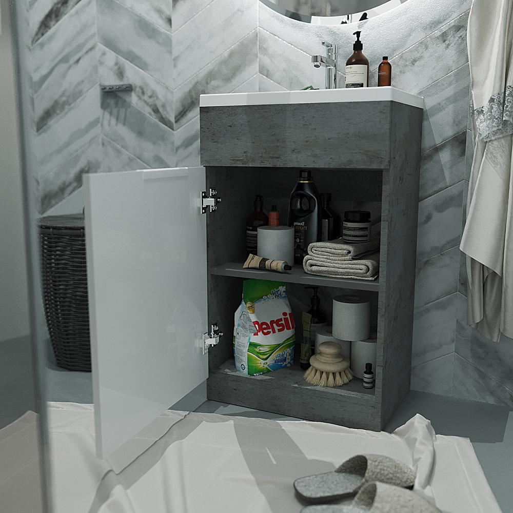 Мебель для ванной 1MarKa Revo 50 см бетон темно-серый
