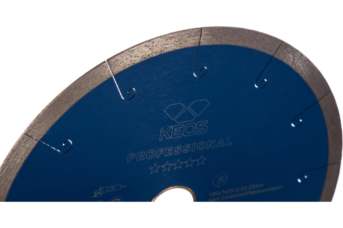 Диск алмазный Professional по керамограниту (180х25.4/22.2) для плиткорезов KEOS DBP01.180