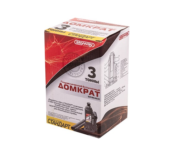 Гидравлический бутылочный домкрат Skyway 3т h 168-328 мм STANDART S01804021