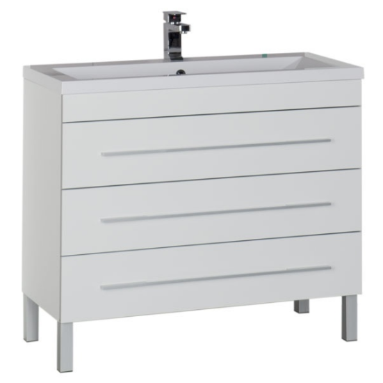 Тумба с раковиной Aquanet Верона 100 см напольная с ящиками