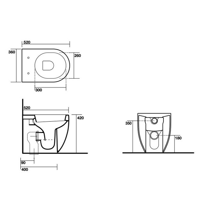 Приставной унитаз Kerasan Flo 311601, белый