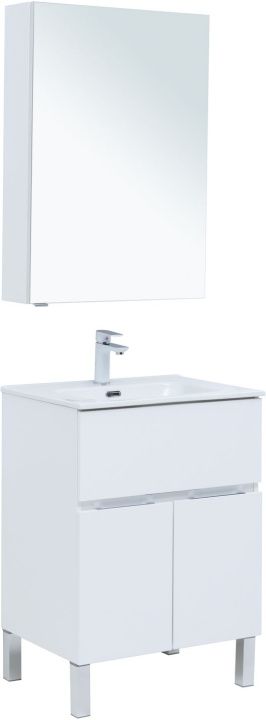 Мебель для ванной Aquanet Алвита New 60 см 1 ящик, 2 дверцы белый матовый