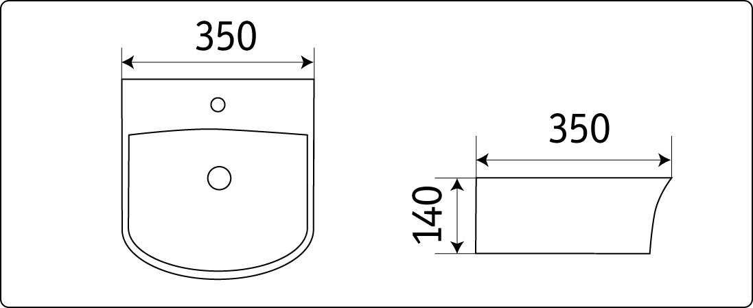 Раковина CeramaLux N78369 35 см