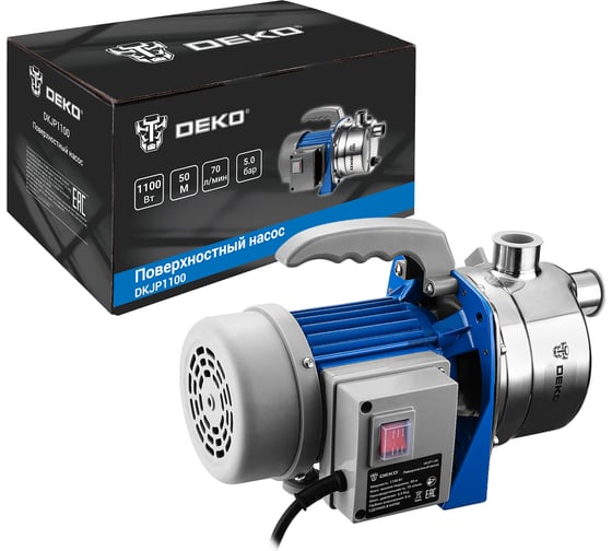 Поверхностный насос Deko DKJP1100, 1100Вт, 70 л/мин 076-0529