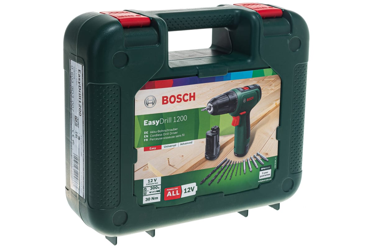 Аккумуляторная дрель-шуруповерт Bosch EasyDrill 1200, 2 аккумулятора 06039D3007