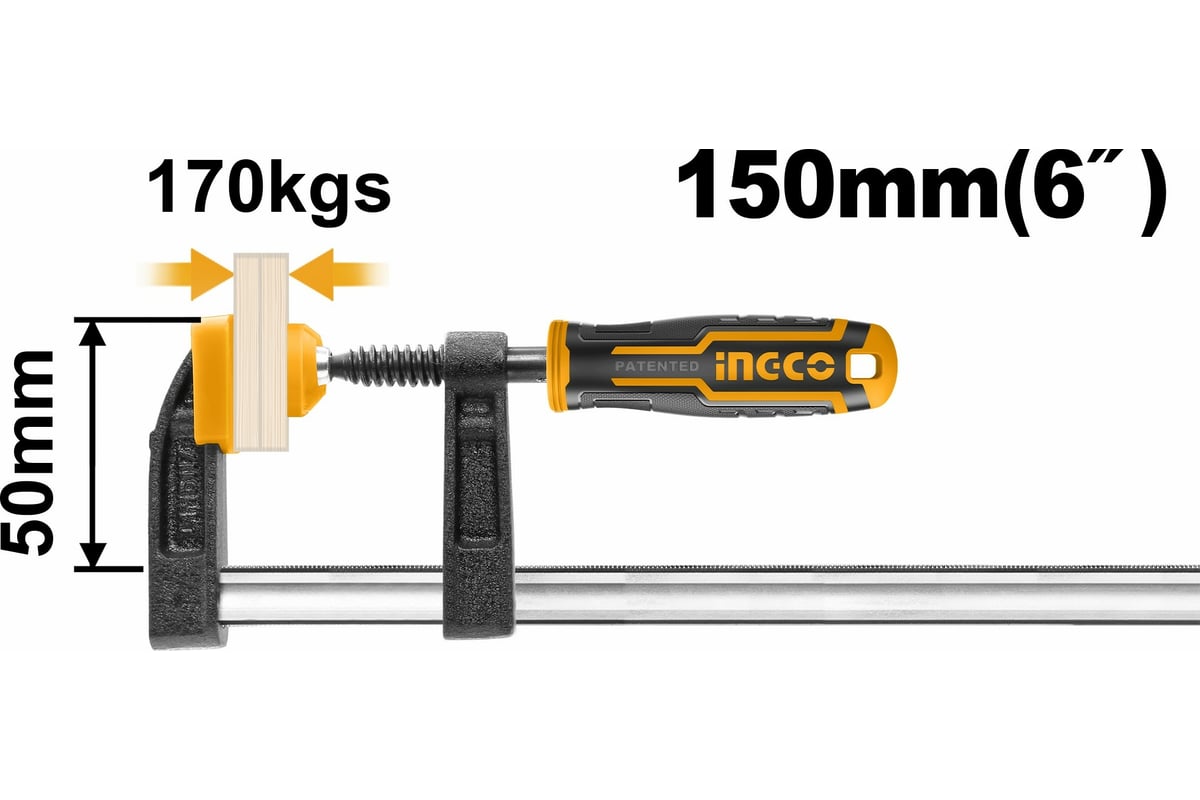 F-образная струбцина Ingco 50x150 мм HFC020501