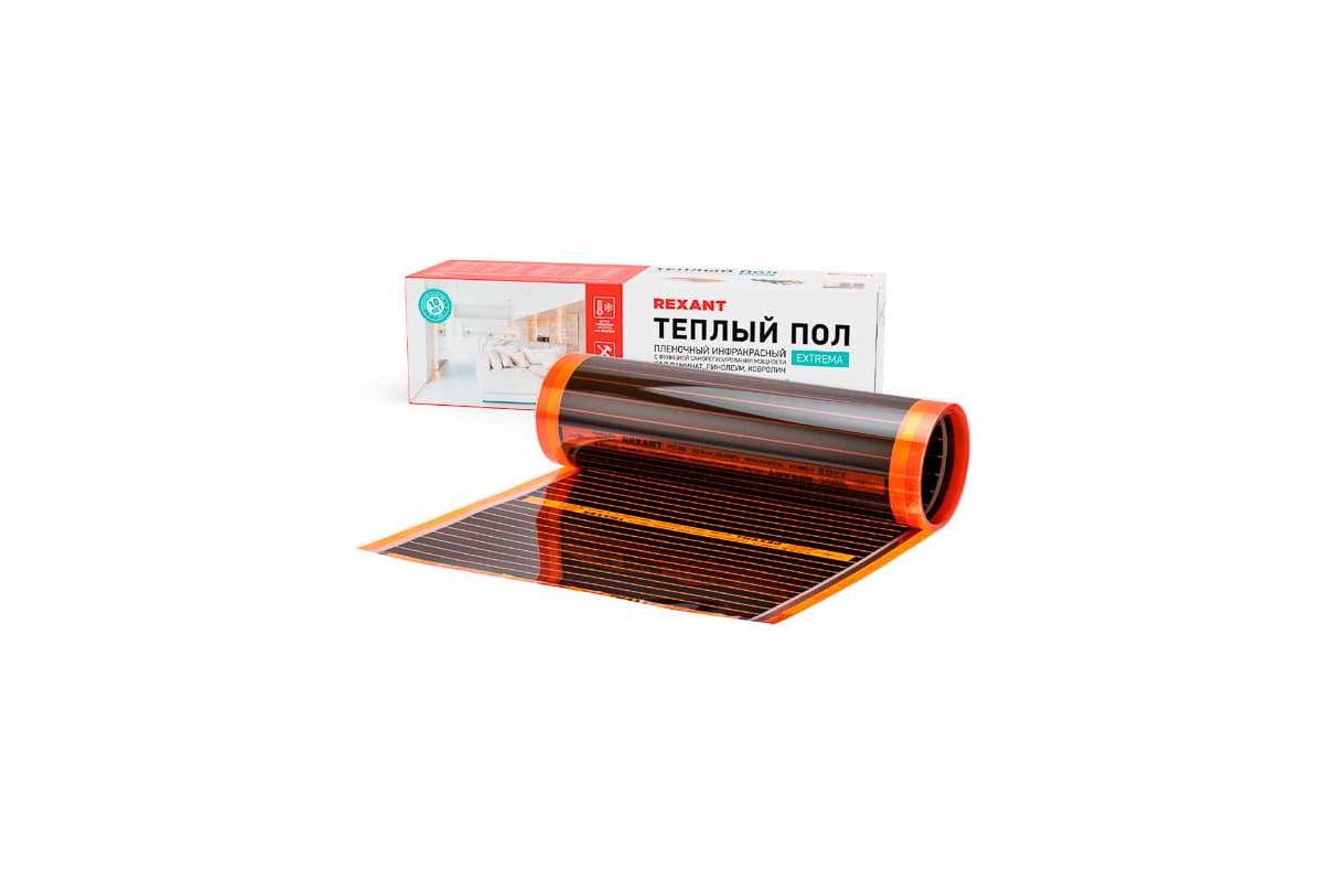 Пленочный теплый пол Rexant Extrema 220 В, 4 м², 0.5x8 м, 880 Вт 51-0526-7