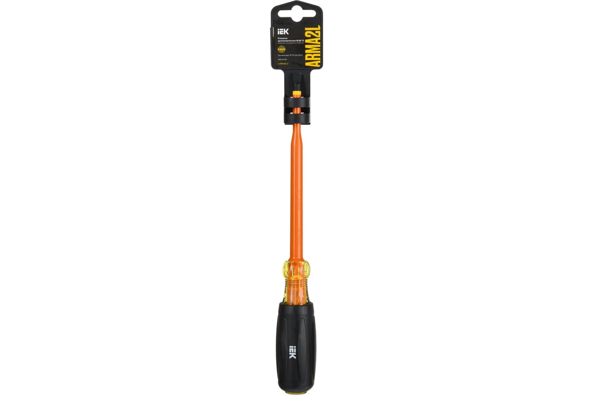Отвертка IEK Arma2l 5 диэлектрическая slim sl6,5x150 т3 A2L5-SC31-T3-SL-65-150