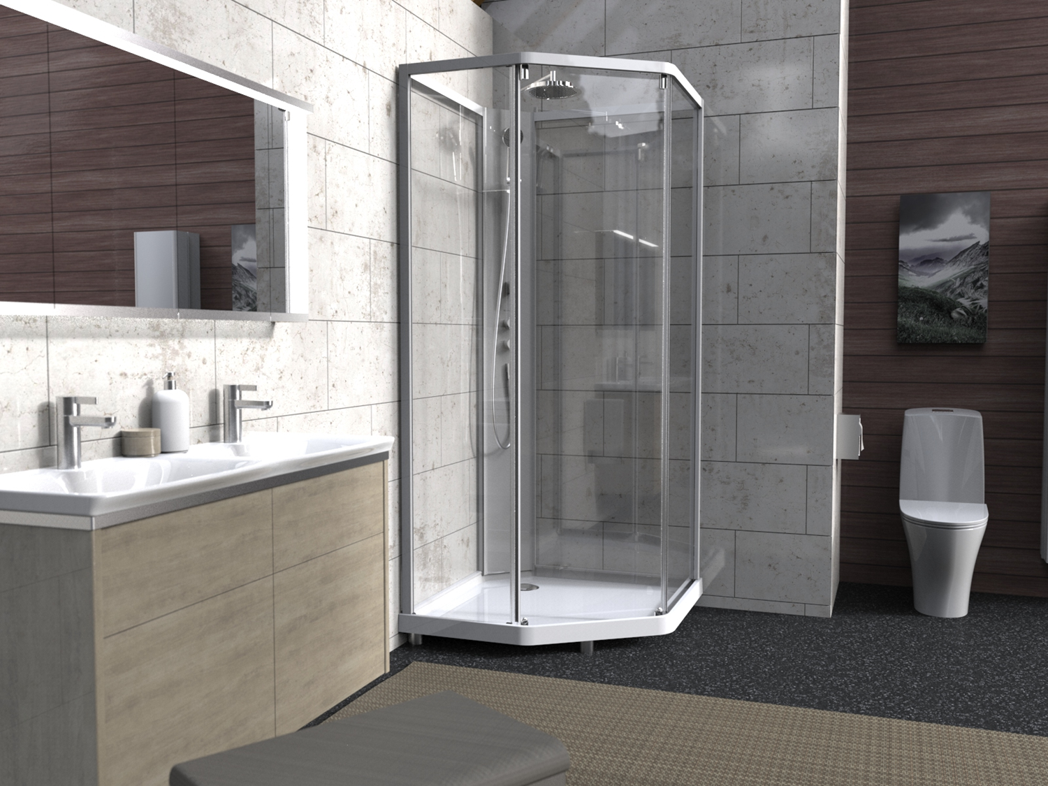 Душевая с прозрачным стеклом. Душевая кабина ido Showerama 10-5 100x100. Душевая кабина 100x100 ido Showerama 10-5 Comfort 558.208.316. Душевая кабина ido Showerama 10-5. Душевая кабина ido Showerama 100x100.