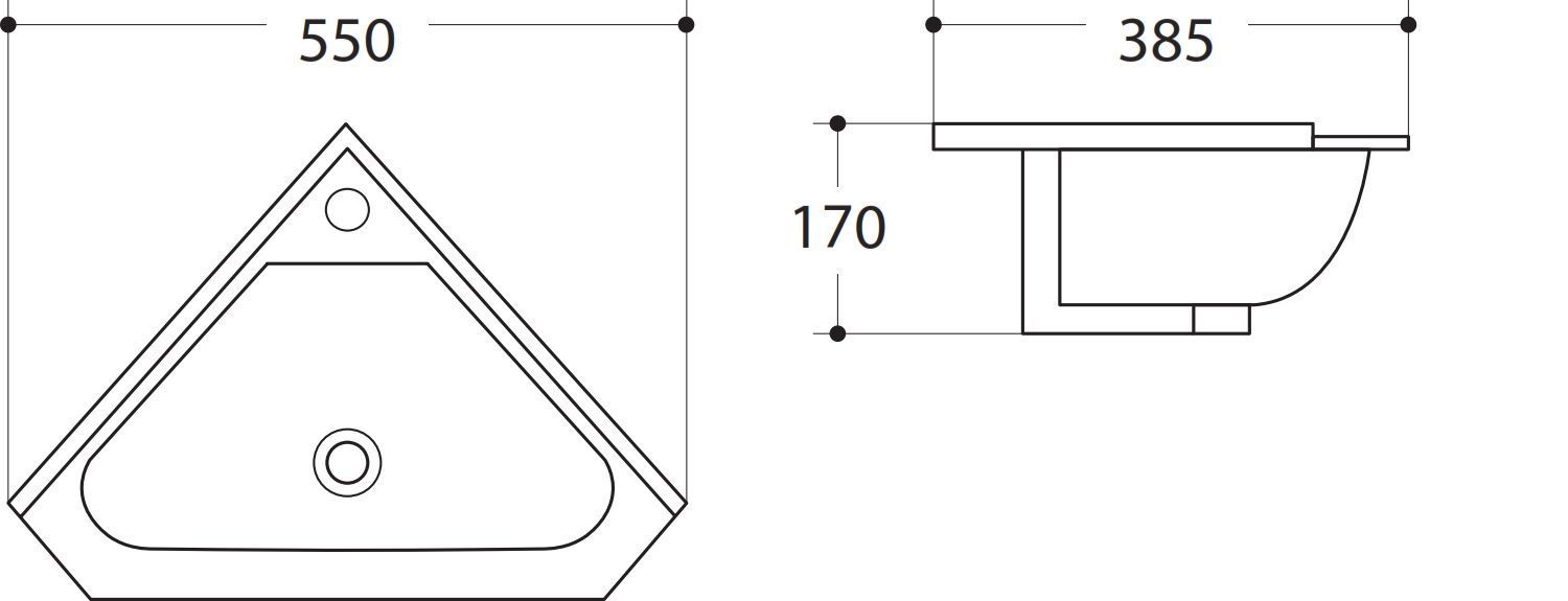 Раковина Art&Max AM-7012-COR 55 см белый