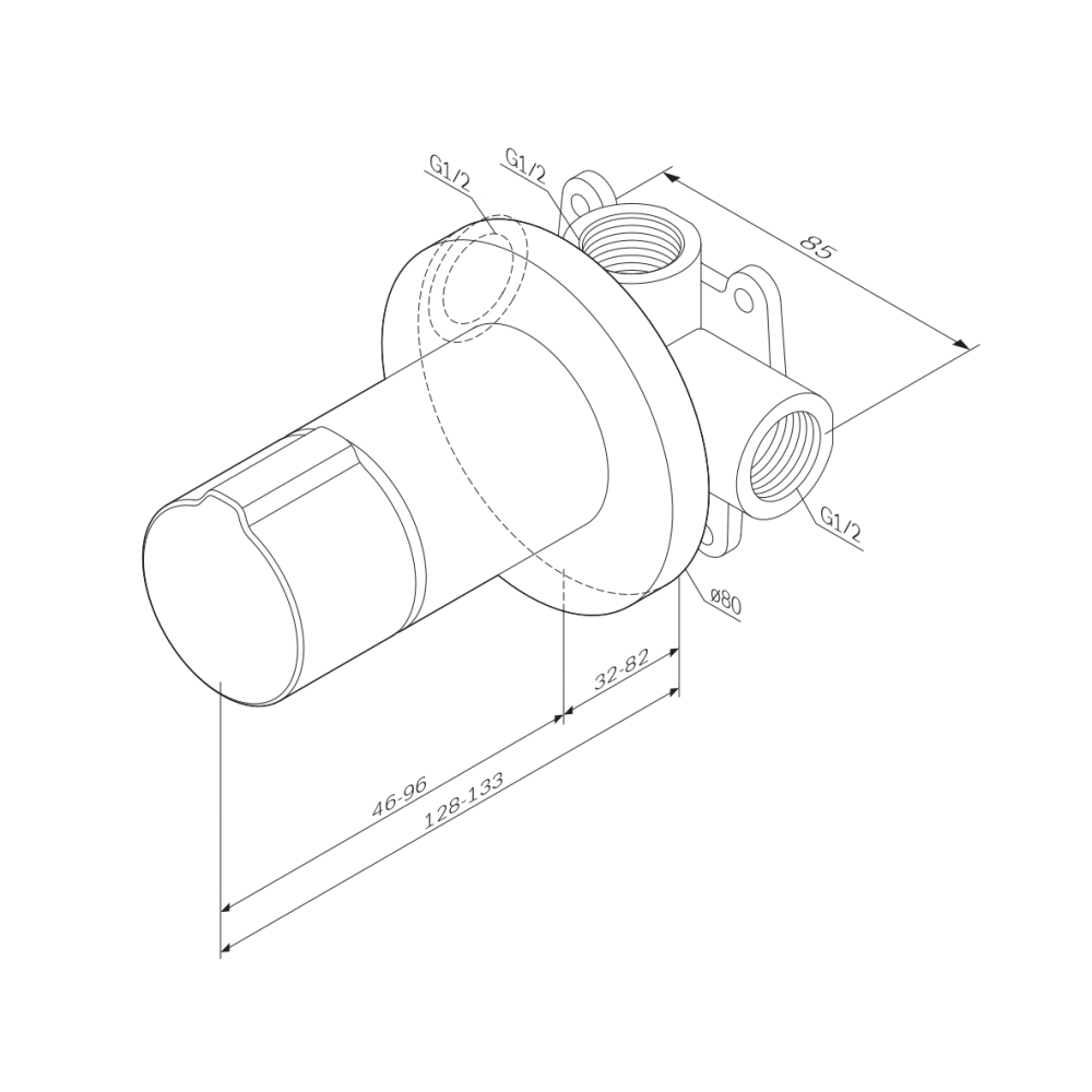 Смеситель для душа Am.Pm X-Joy F85A65722 TouchReel, черный