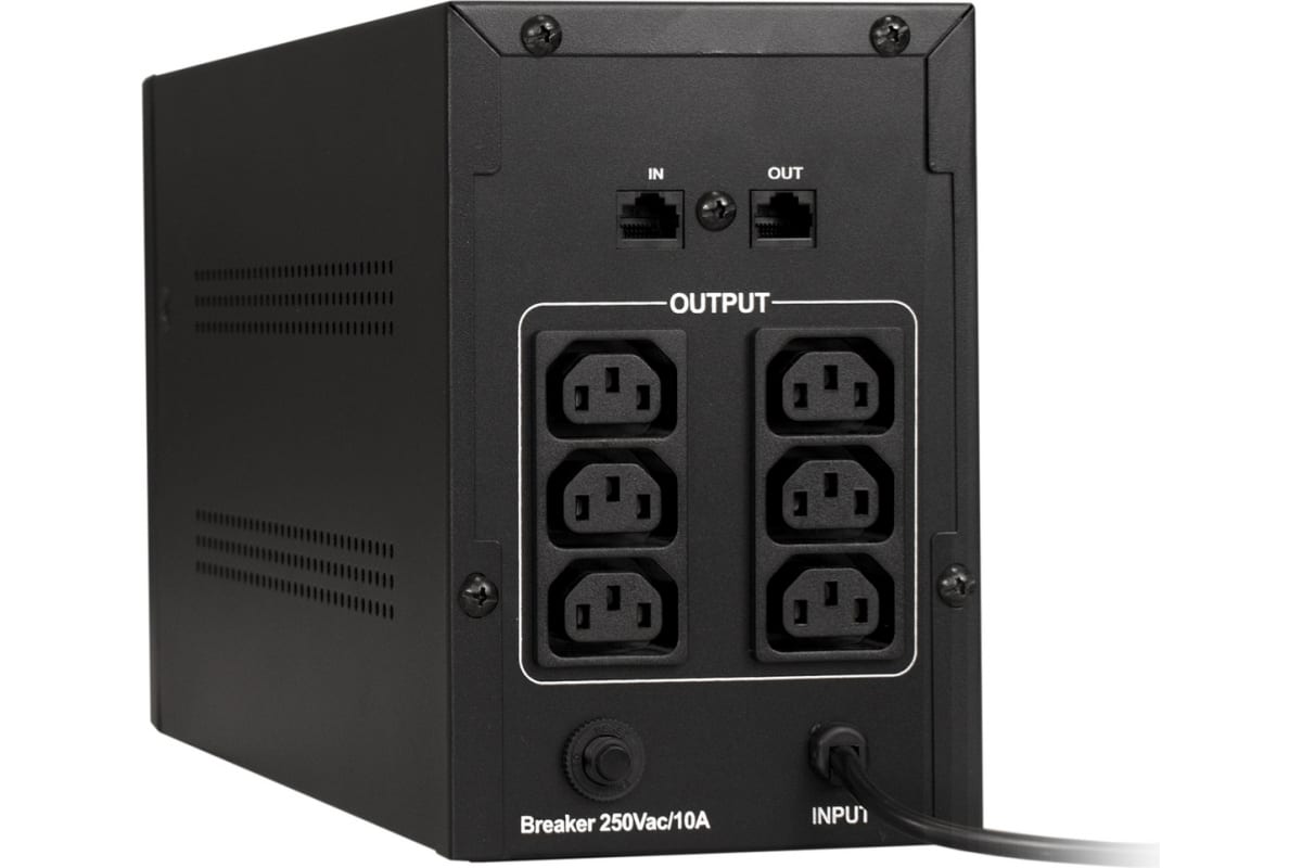 Источник бесперебойного питания Exegate SpecialPro UNB-1500.LED.AVR.C13.RJ 1500VA/950W, LED, AVR, 6/IEC-C13, RJ45/11, Black 285497