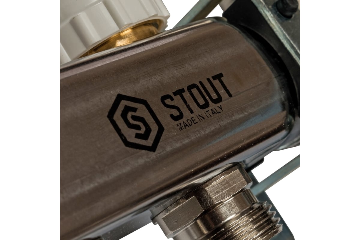 Коллектор из нержавеющей стали в сборе с расходомерами STOUT 4 выхода SMS 0907 000004