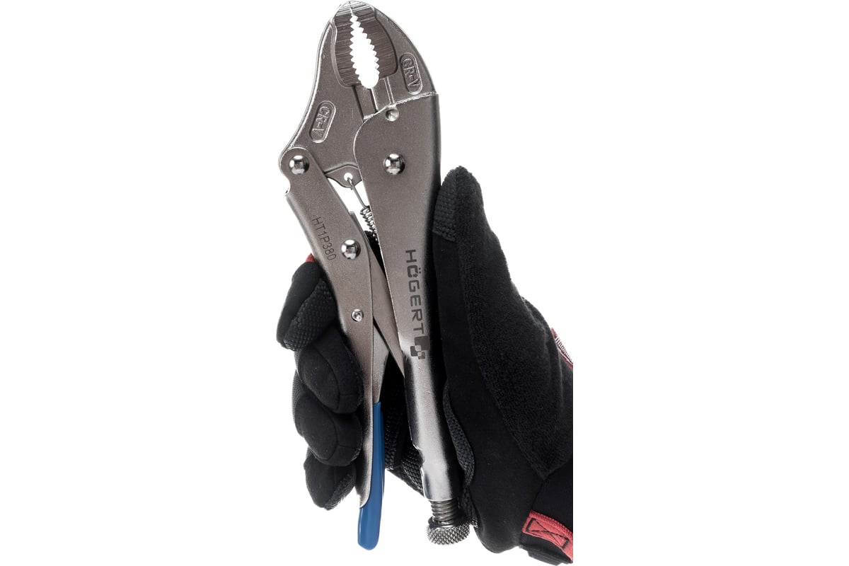 Зажимные клещи Hoegert Technik круглые губки, 250 мм HT1P380