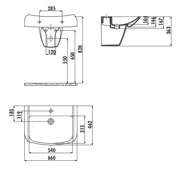 Полупьедестал для раковины Creavit Bull BL260