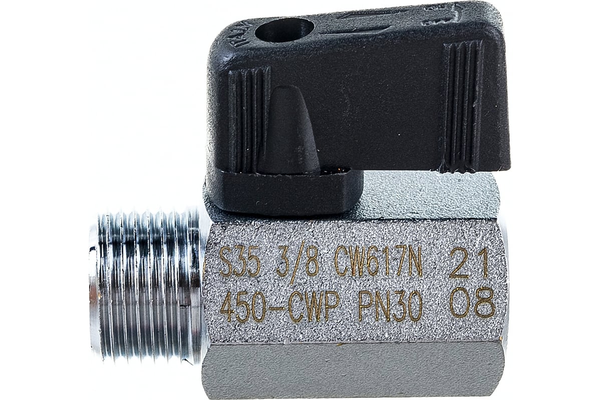 Шаровой кран RUB 3/8" DN8 PN30, ВР-НР, NAPOLI (S.35), флажок S35CM0