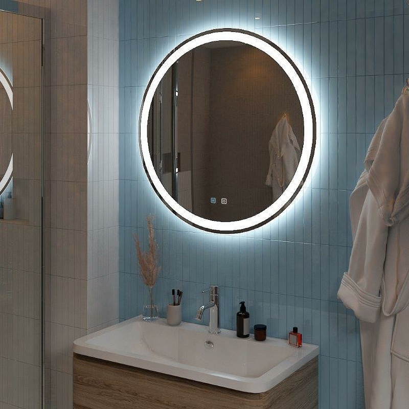 Зеркало BelBagno SPC-RNG-800-LED-TCH-SND 80x80 см с голос. управлением, антипар