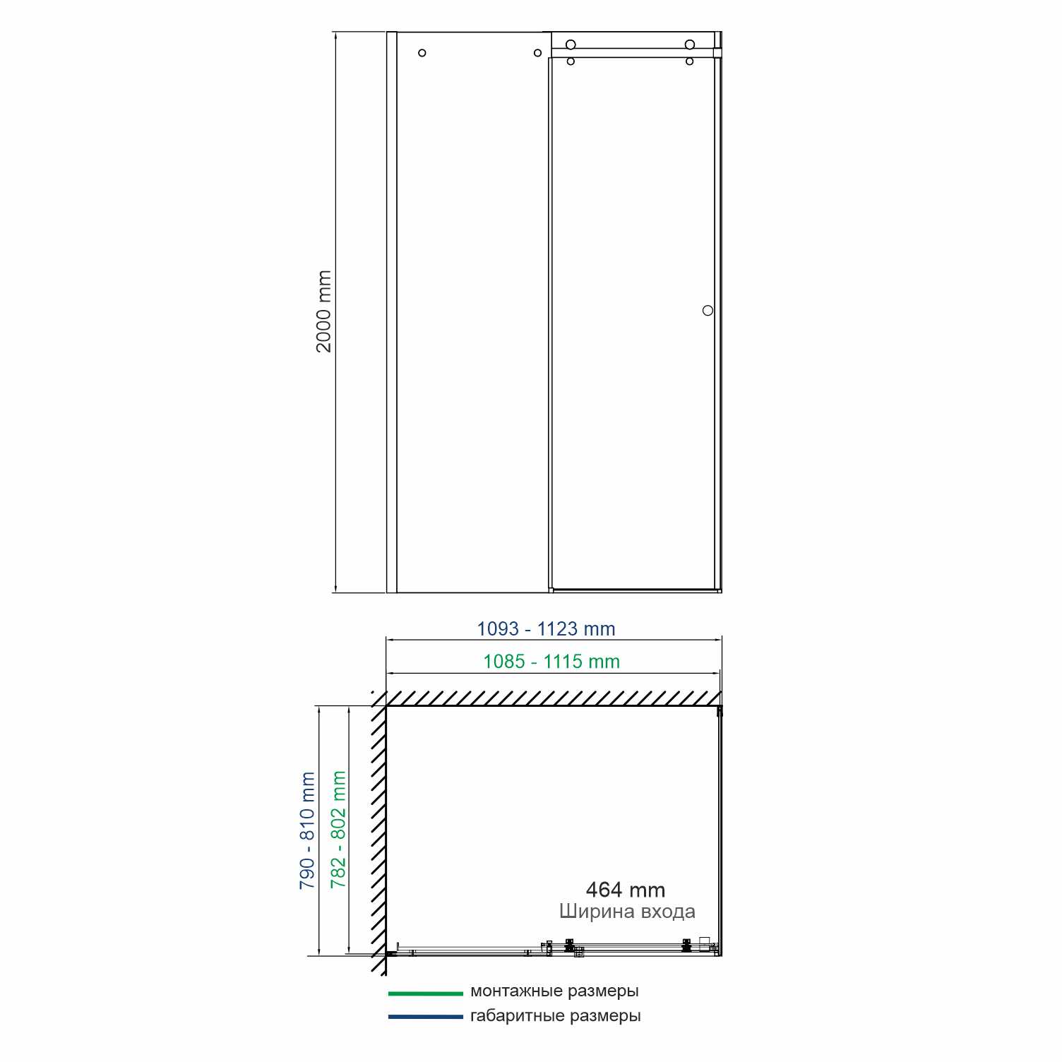 Душевой уголок WasserKRAFT Vils 56R14 110x80 прямоугольный