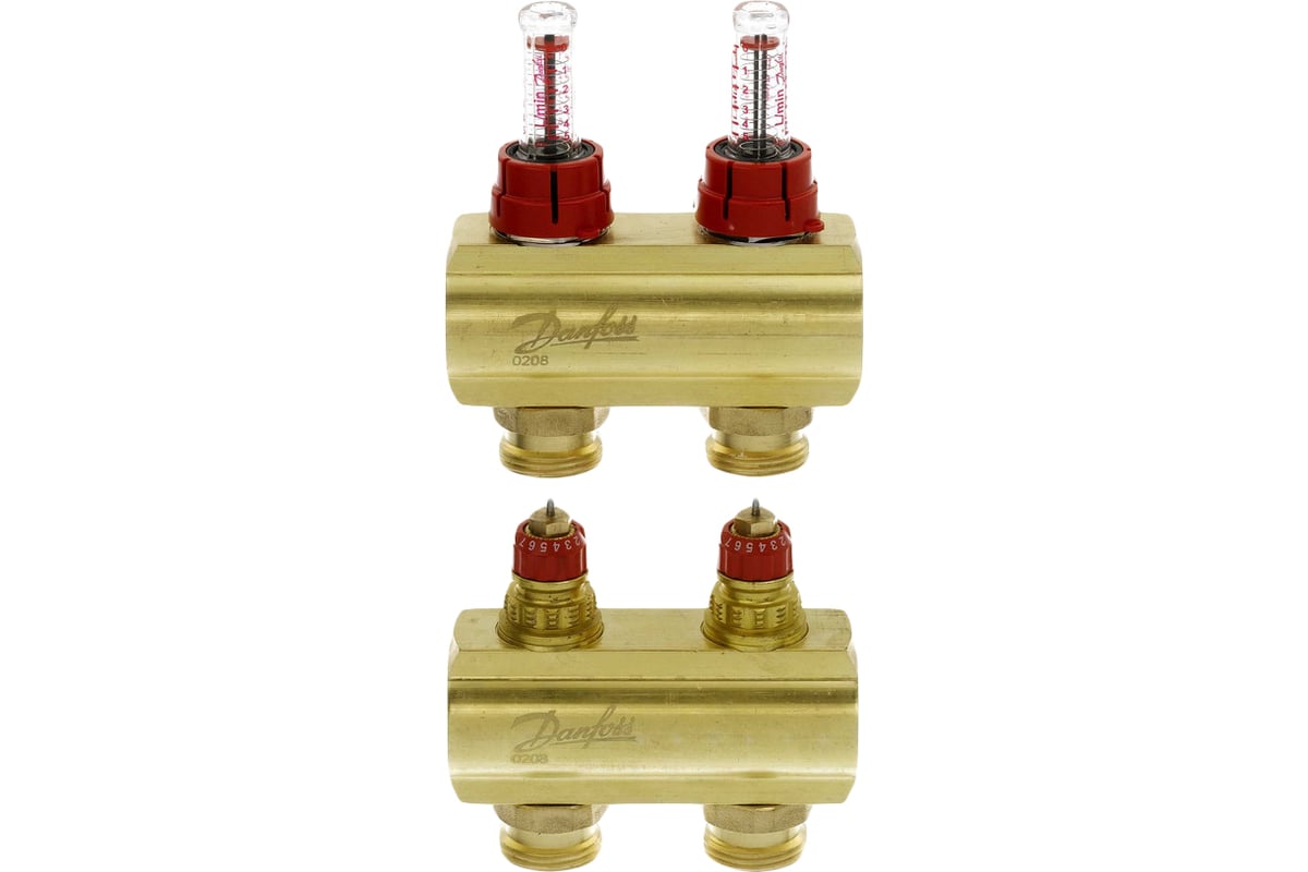 Коллекторы Danfoss FHF-2F с расходомерами для 2 контура 088U0522