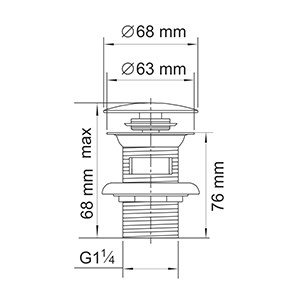 Донный клапан WasserKRAFT Exter 046 Push-up, светлая бронза